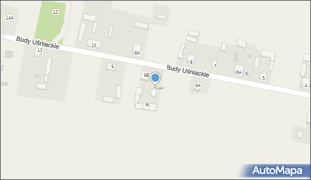 Budy Uśniackie, Budy Uśniackie, 9A, mapa Budy Uśniackie