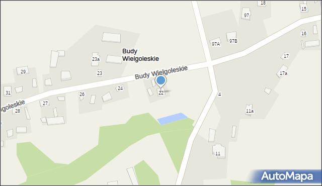 Budy Wielgoleskie, Budy Wielgoleskie, 22, mapa Budy Wielgoleskie