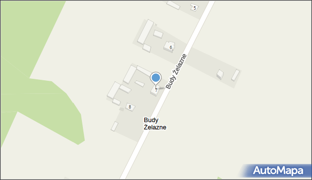 Budy Żelazne, Budy Żelazne, 7, mapa Budy Żelazne