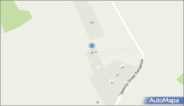 Budy Zosine, Budy Zosine, 20, mapa Budy Zosine