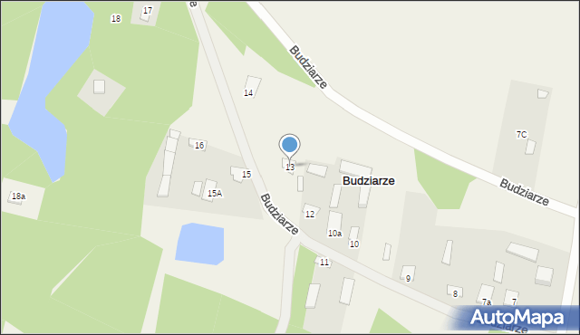 Budziarze, Budziarze, 13, mapa Budziarze