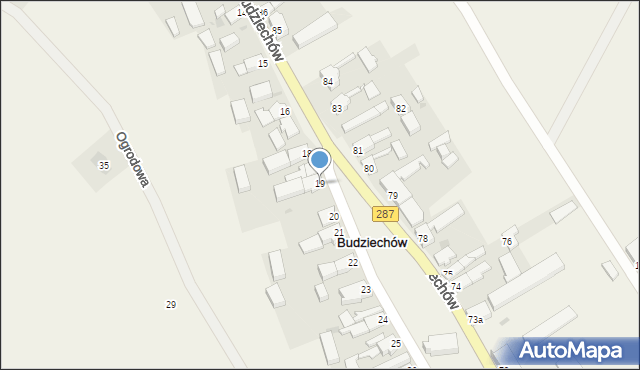 Budziechów, Budziechów, 19, mapa Budziechów