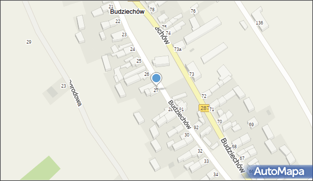 Budziechów, Budziechów, 27, mapa Budziechów