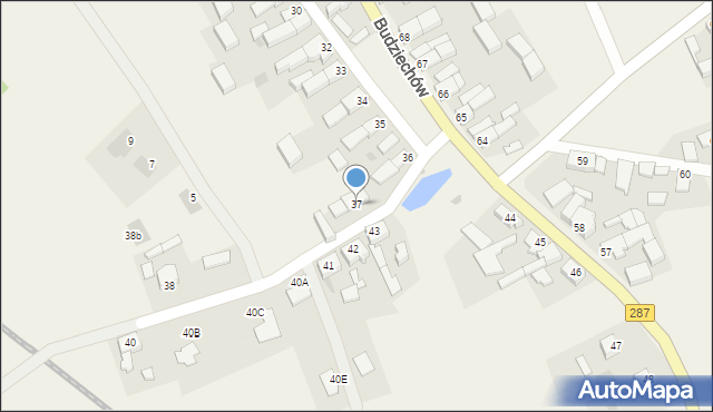 Budziechów, Budziechów, 37, mapa Budziechów