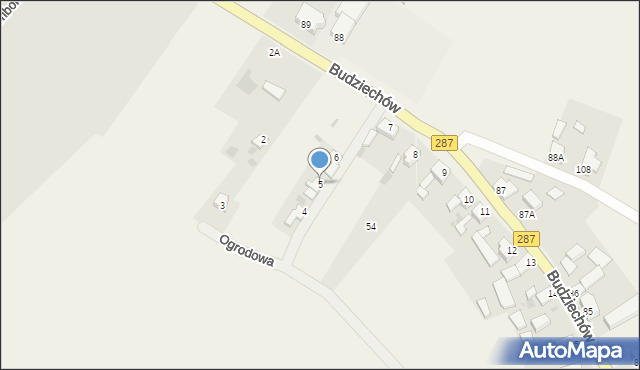 Budziechów, Budziechów, 5, mapa Budziechów