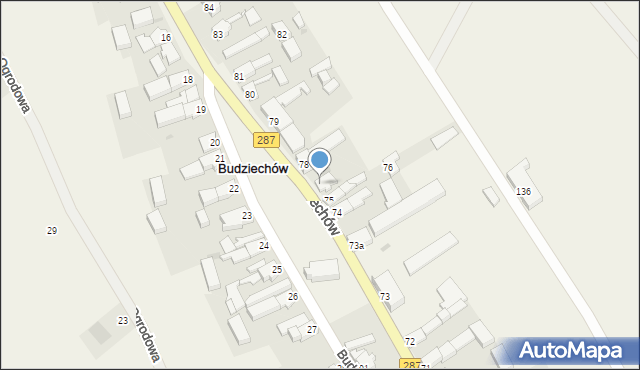 Budziechów, Budziechów, 77, mapa Budziechów