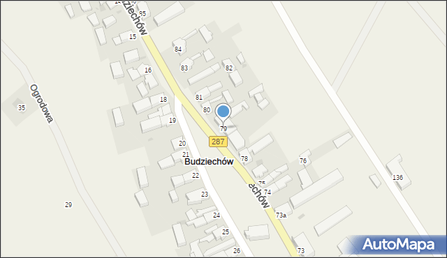 Budziechów, Budziechów, 79, mapa Budziechów