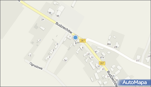 Budziechów, Budziechów, 8, mapa Budziechów