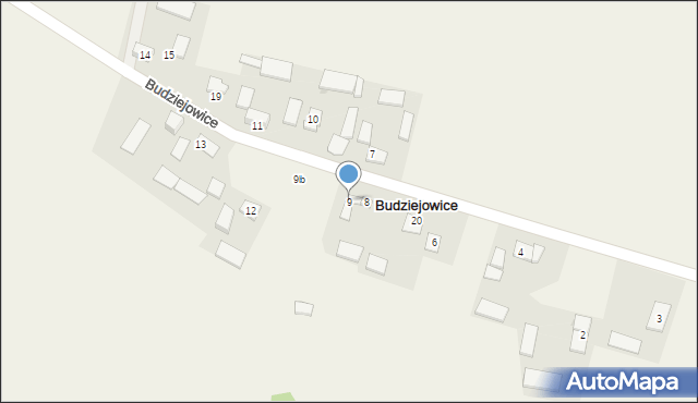 Budziejowice, Budziejowice, 9, mapa Budziejowice