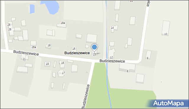 Budzieszewice, Budzieszewice, 13, mapa Budzieszewice