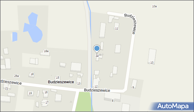 Budzieszewice, Budzieszewice, 14, mapa Budzieszewice