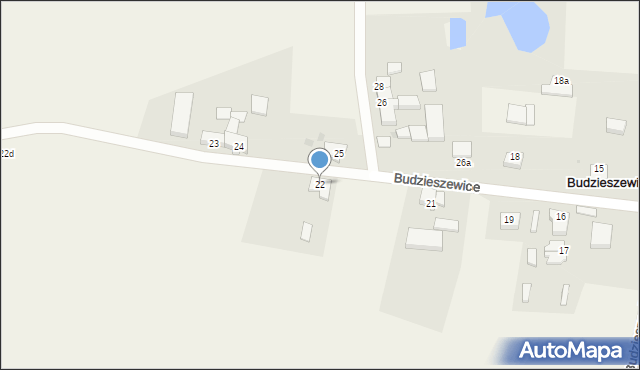 Budzieszewice, Budzieszewice, 22, mapa Budzieszewice