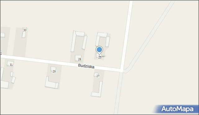 Budziska, Budziska, 25, mapa Budziska