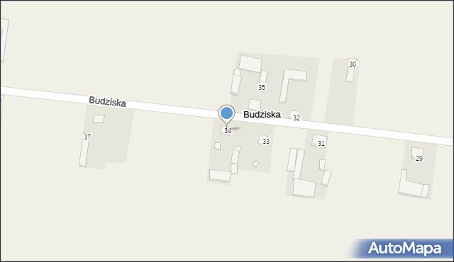 Budziska, Budziska, 34, mapa Budziska