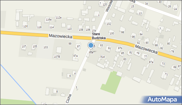 Budziska, Budziska, 103A, mapa Budziska