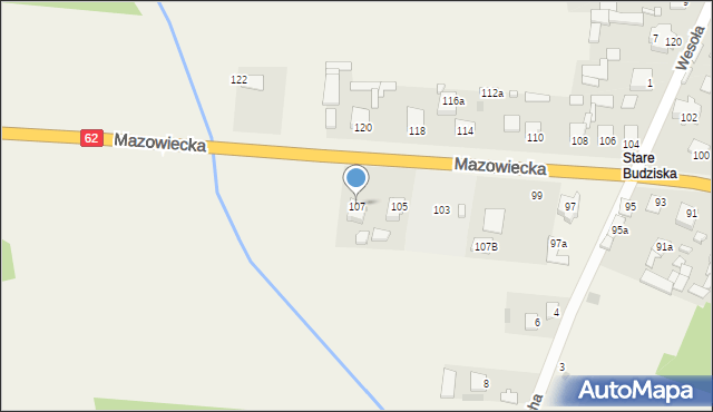 Budziska, Budziska, 107E, mapa Budziska