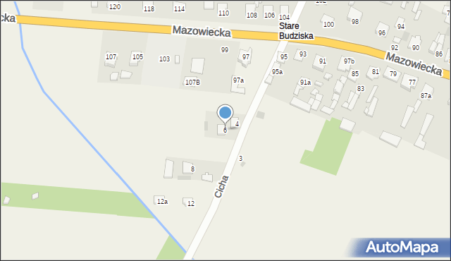 Budziska, Budziska, 109A, mapa Budziska