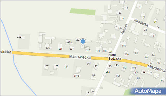 Budziska, Budziska, 112, mapa Budziska