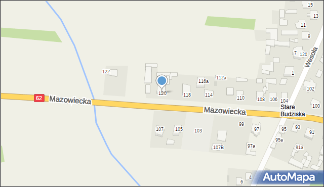 Budziska, Budziska, 117, mapa Budziska