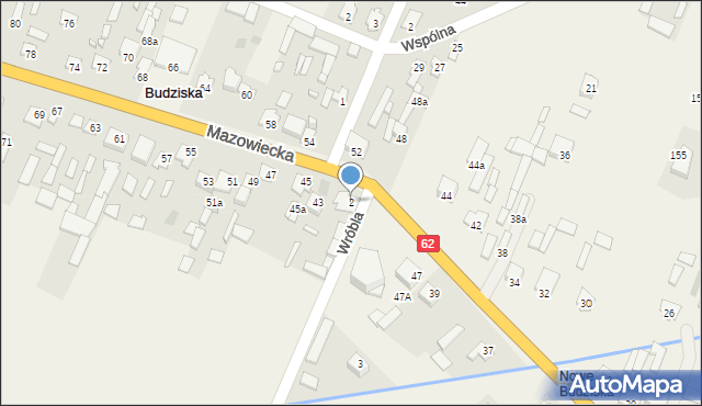 Budziska, Budziska, 57, mapa Budziska