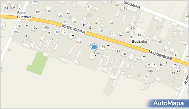 Budziska, Budziska, 85A, mapa Budziska