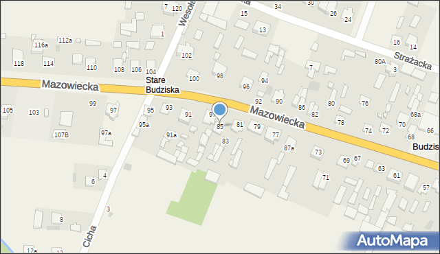 Budziska, Budziska, 95, mapa Budziska