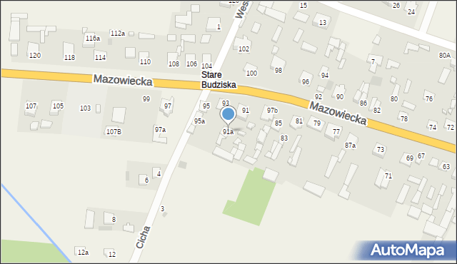 Budziska, Budziska, 99A, mapa Budziska