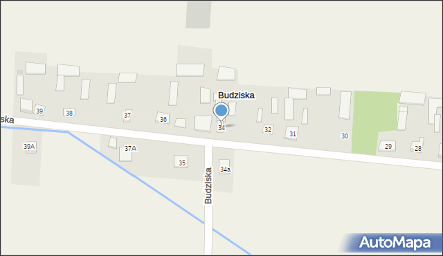 Budziska, Budziska, 34, mapa Budziska