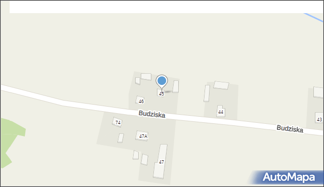 Budziska, Budziska, 45, mapa Budziska