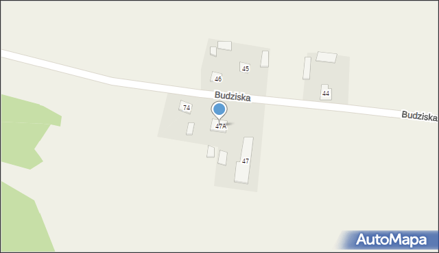 Budziska, Budziska, 47A, mapa Budziska