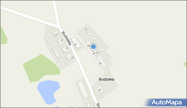 Budziska, Budziska, 17, mapa Budziska