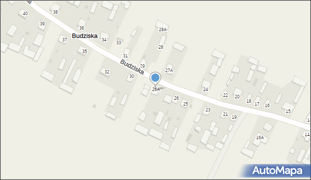 Budziska, Budziska, 26A, mapa Budziska