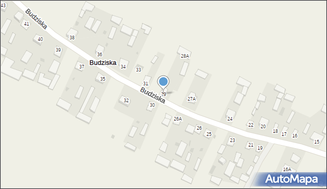 Budziska, Budziska, 29, mapa Budziska