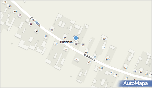 Budziska, Budziska, 34, mapa Budziska