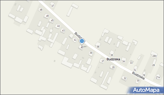 Budziska, Budziska, 40, mapa Budziska