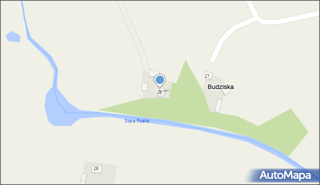 Budziska, Budziska, 26, mapa Budziska