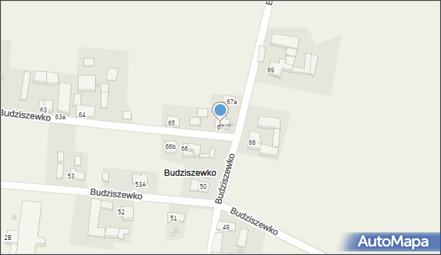 Budziszewko, Budziszewko, 67, mapa Budziszewko