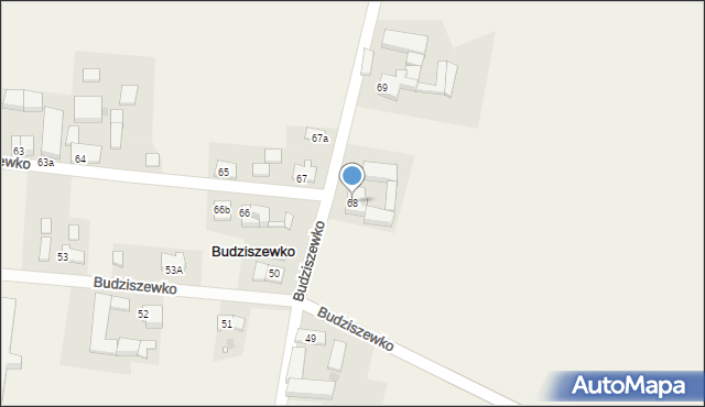 Budziszewko, Budziszewko, 68, mapa Budziszewko