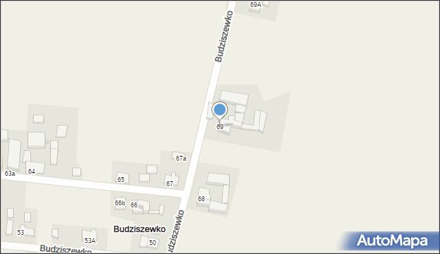 Budziszewko, Budziszewko, 69, mapa Budziszewko