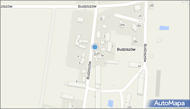 Budziszów, Budziszów, 13, mapa Budziszów