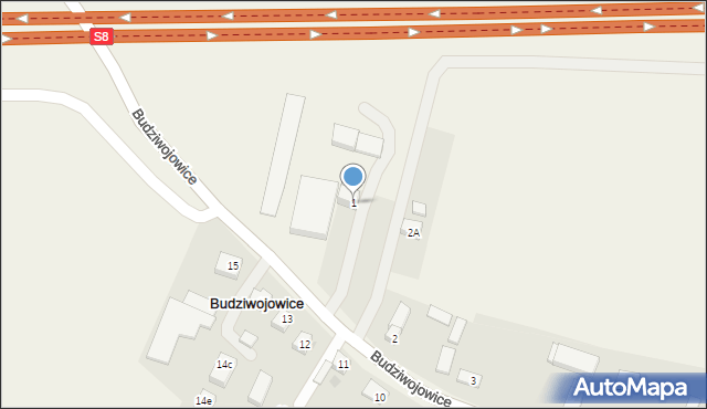 Budziwojowice, Budziwojowice, 1, mapa Budziwojowice