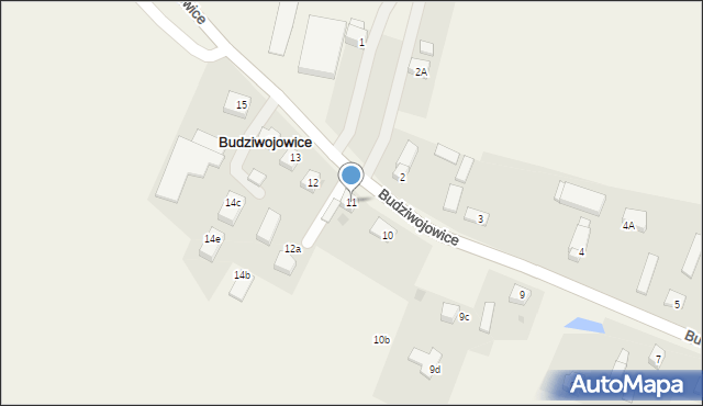 Budziwojowice, Budziwojowice, 11, mapa Budziwojowice