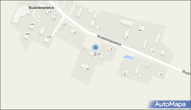 Budziwojowice, Budziwojowice, 9c, mapa Budziwojowice