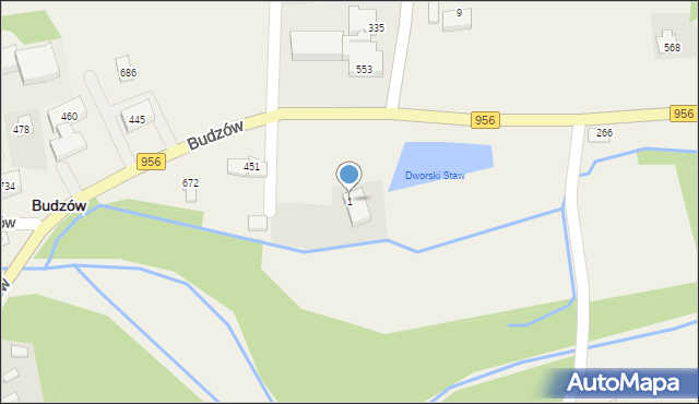 Budzów, Budzów, 1, mapa Budzów