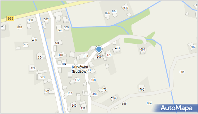 Budzów, Budzów, 106, mapa Budzów