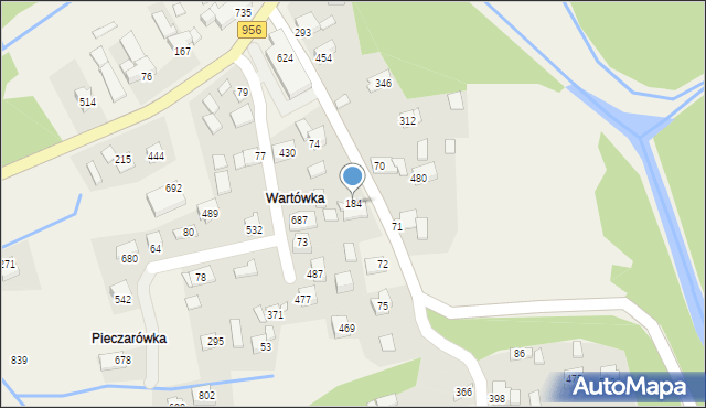 Budzów, Budzów, 184, mapa Budzów