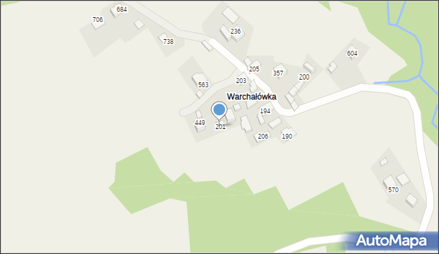 Budzów, Budzów, 201, mapa Budzów