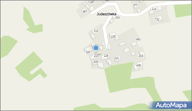 Budzów, Budzów, 213, mapa Budzów