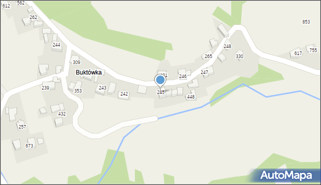 Budzów, Budzów, 245, mapa Budzów