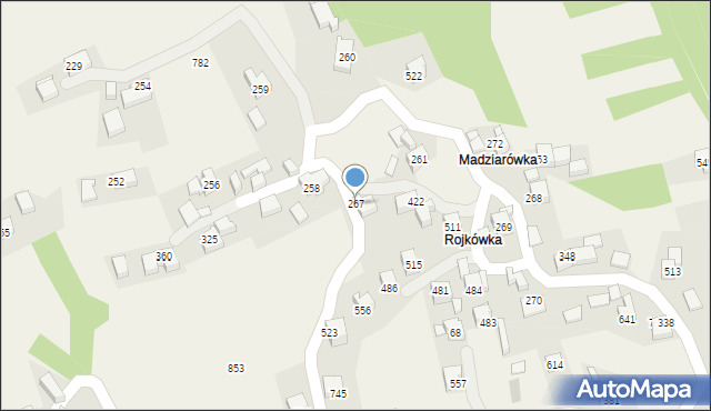 Budzów, Budzów, 267, mapa Budzów